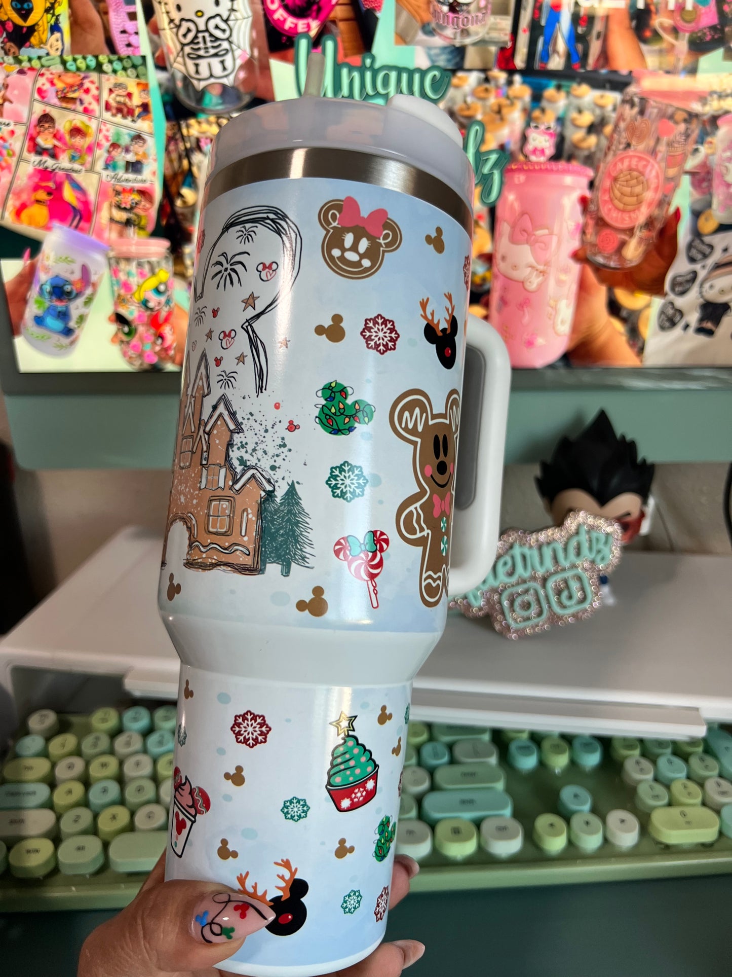 Christmas Gingerbread 40oz Tumbler Handle Dupe (Speaker)