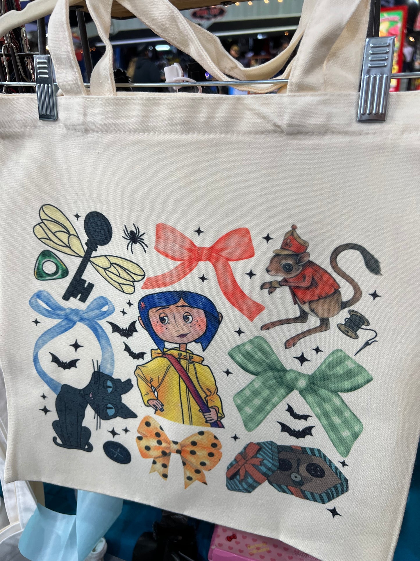 C*raline bows Canvas Tote Bag