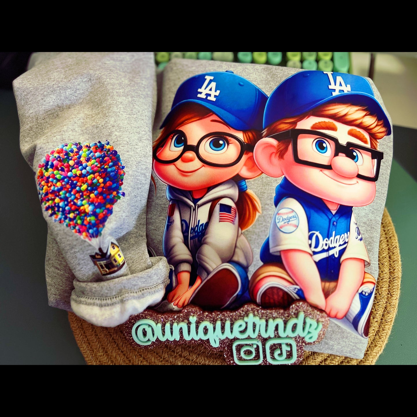 Young Couple baseball fan Crewneck