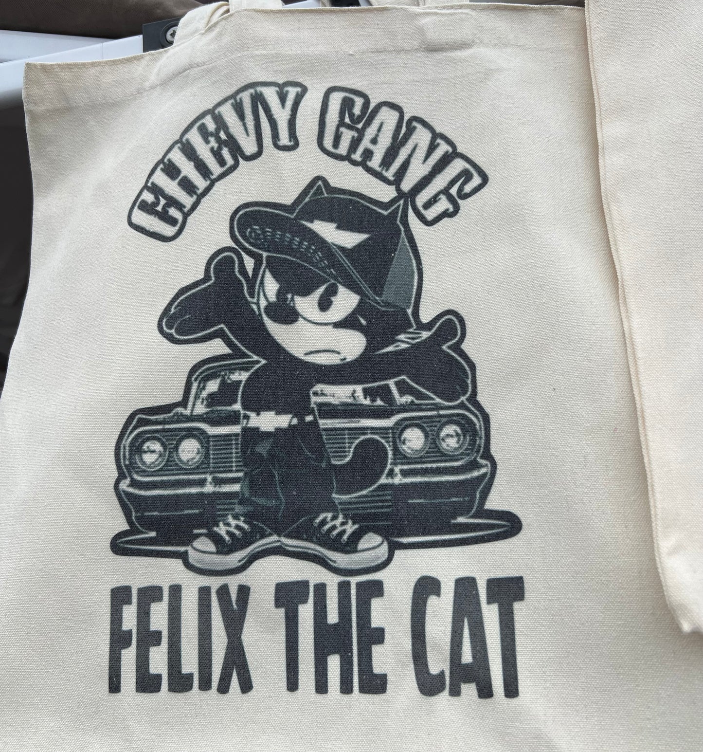 Chevy Gang Cat Canvas Tote Bag
