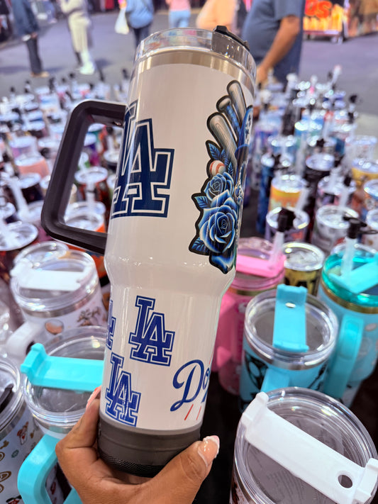 L.A. Baseball Skull 40oz Tumbler Handle Dupe (SPEAKER)