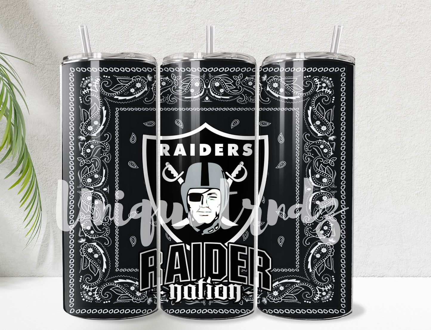 Black Bandana Vegas Skull Football Team 20oz Tumbler