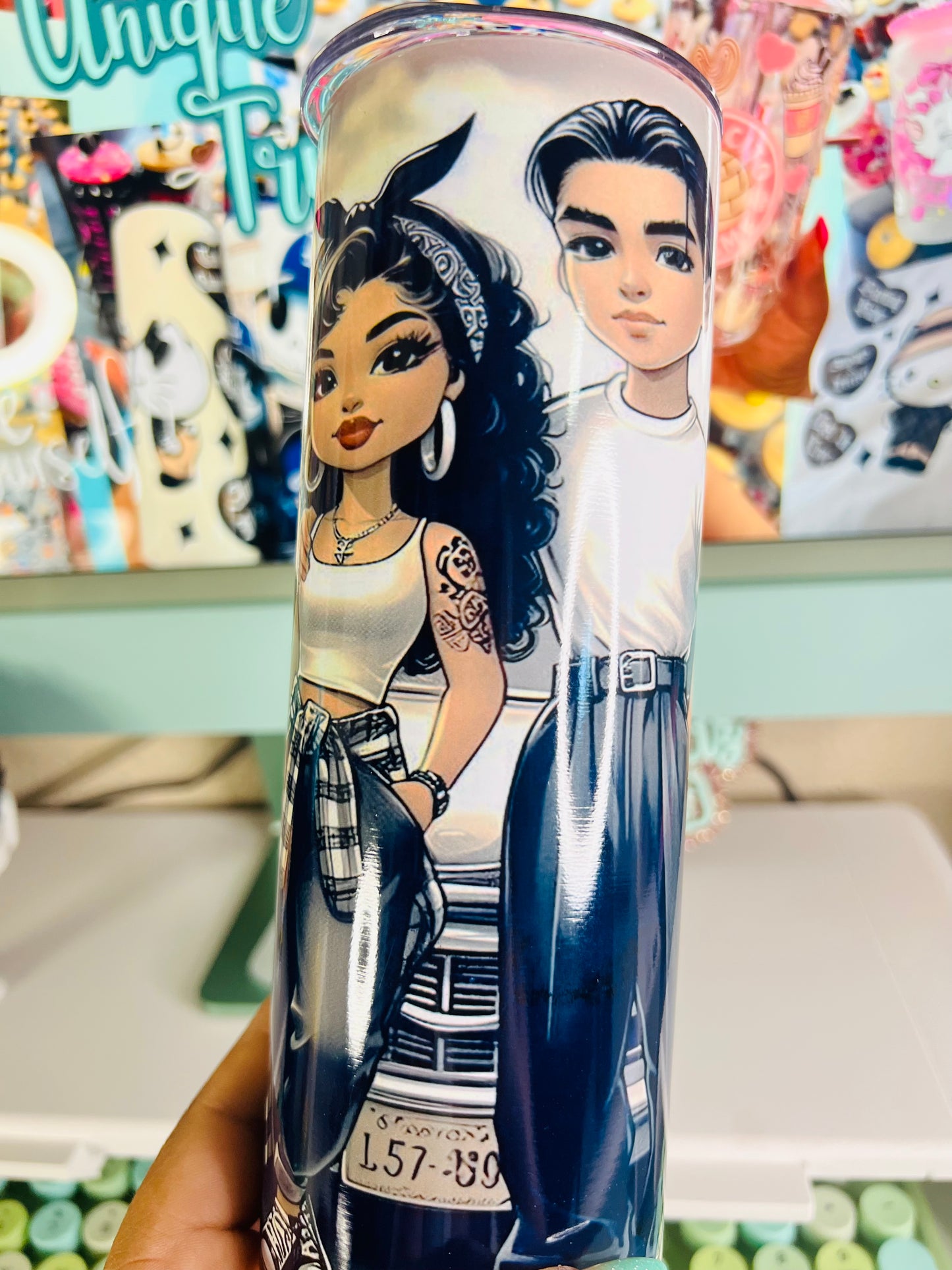 Old School Couple Chicano 20oz Tumbler