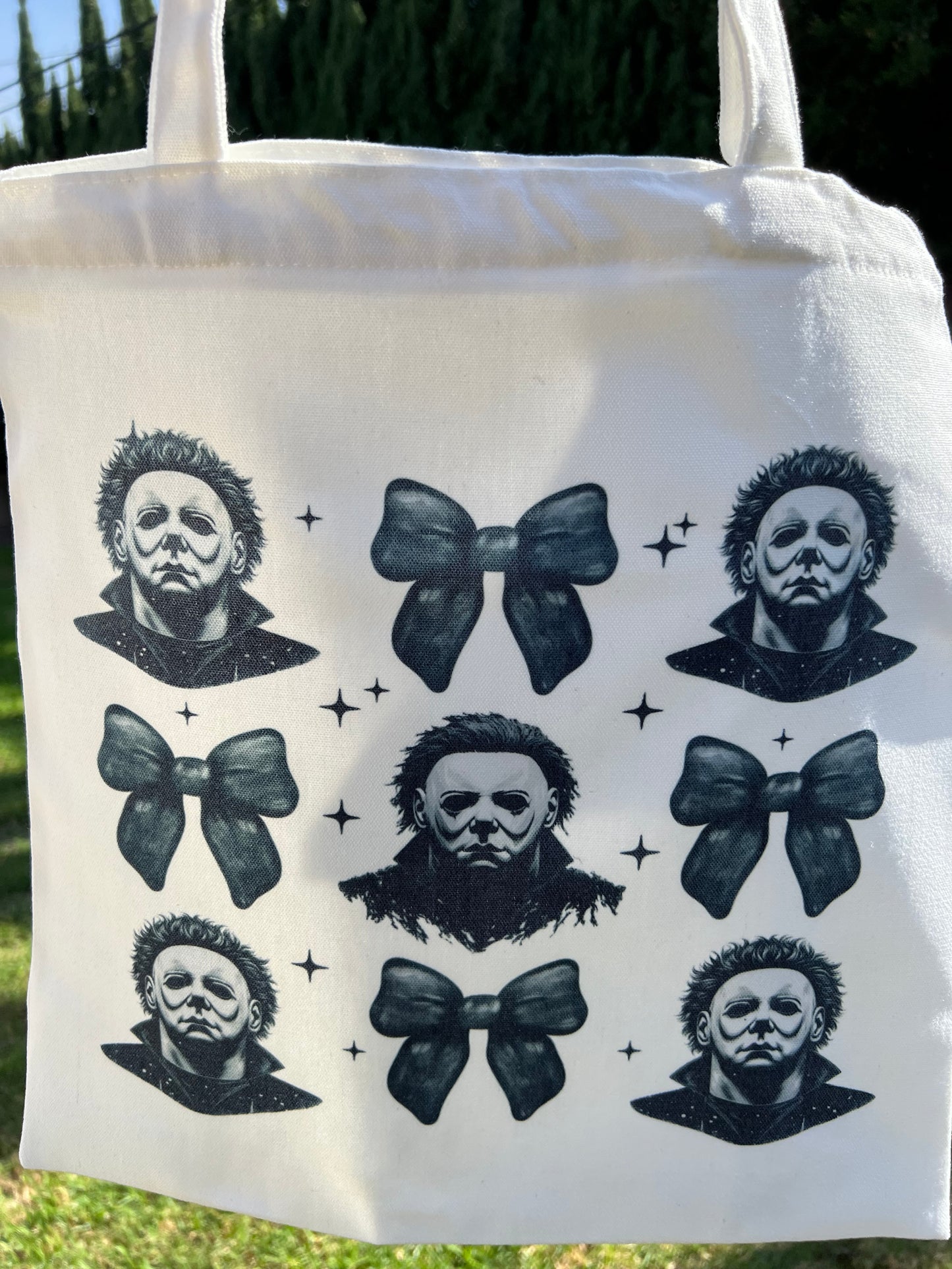 Killer knife Spooky Coquette Canvas Tote Bag