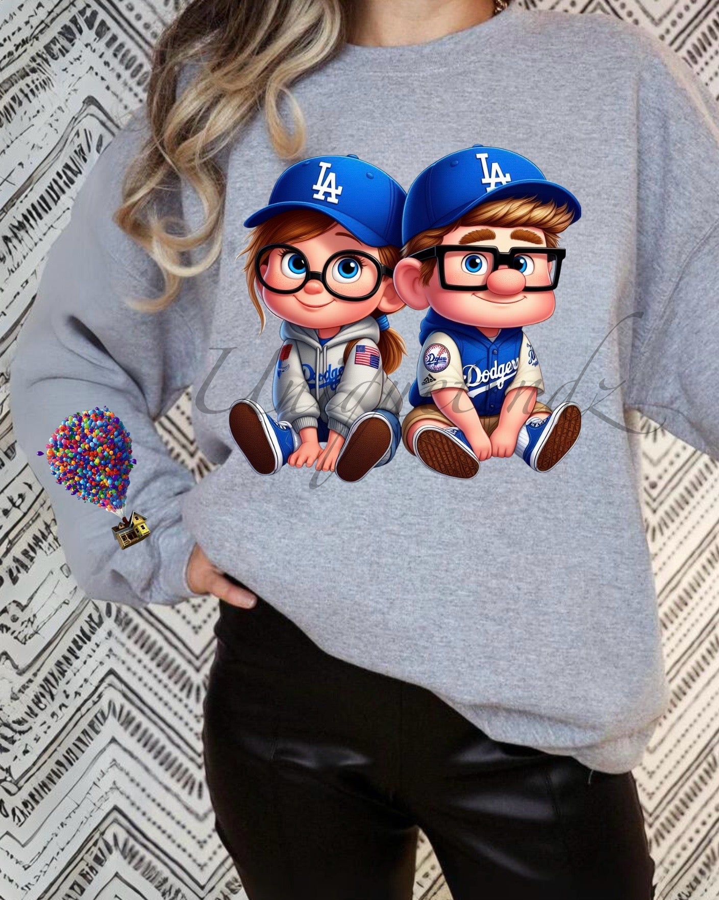 Young Couple baseball fan Crewneck