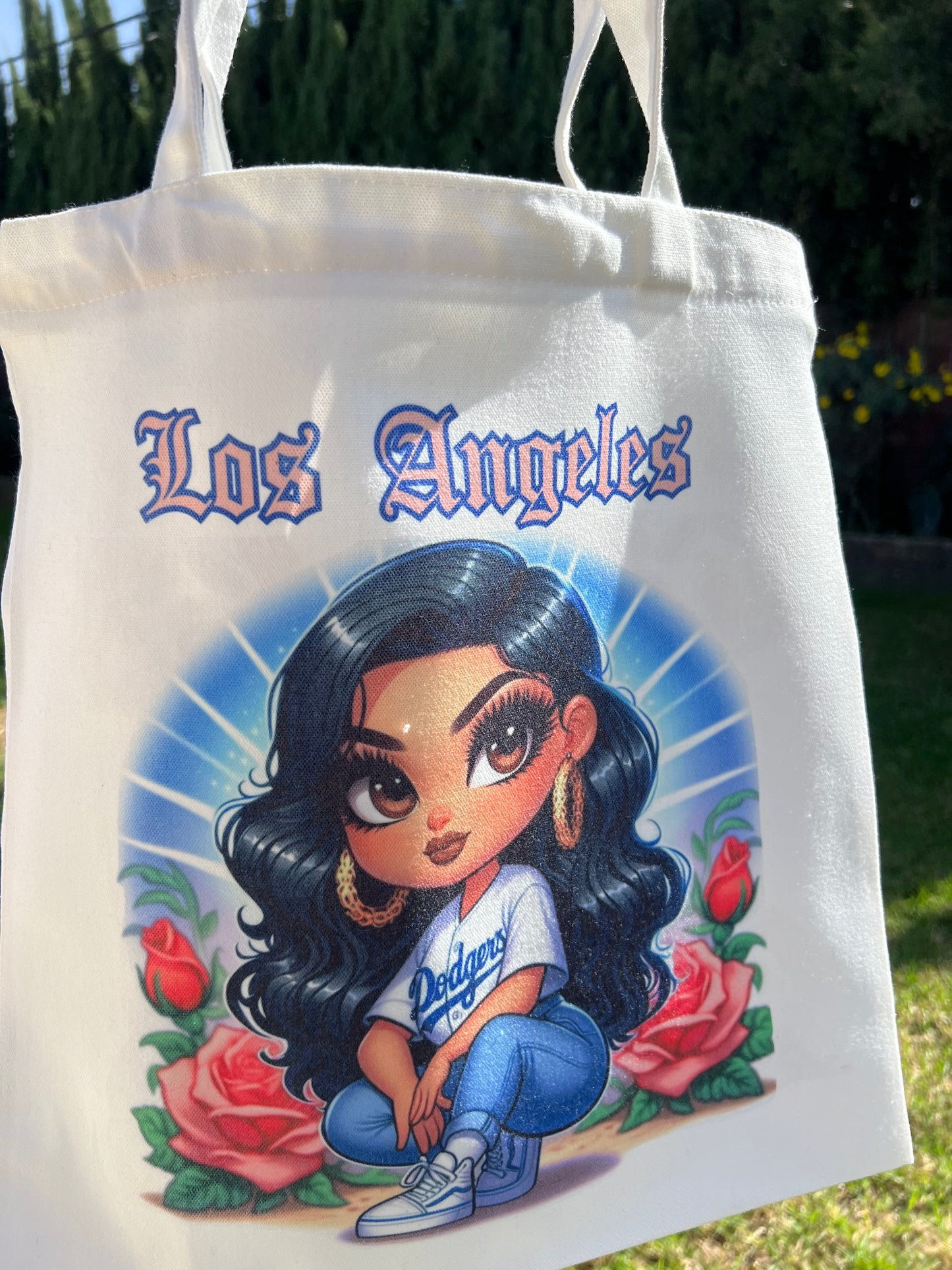 Los Angeles Chicana Girl Canvas Tote Bag