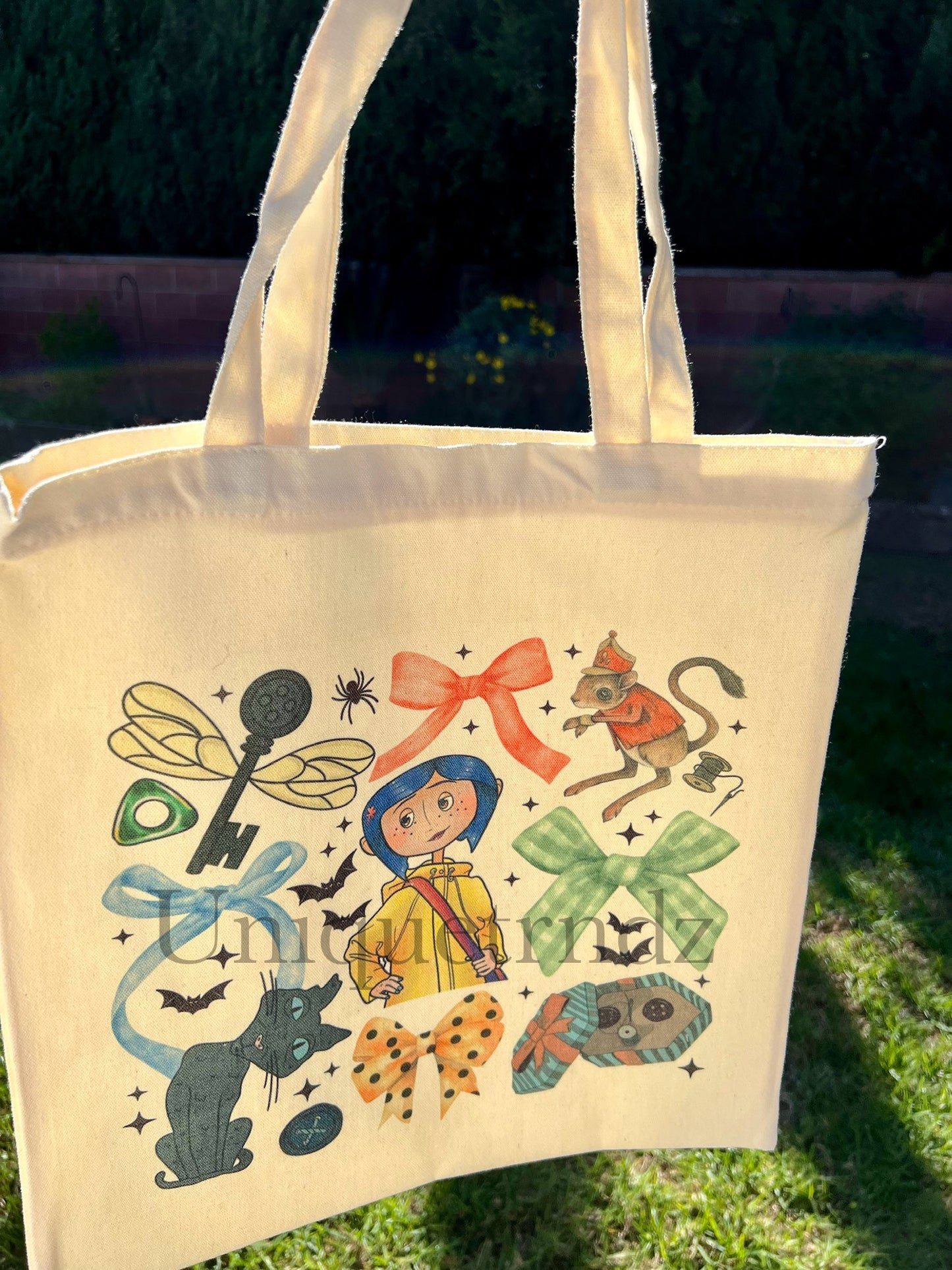 C*raline bows Canvas Tote Bag