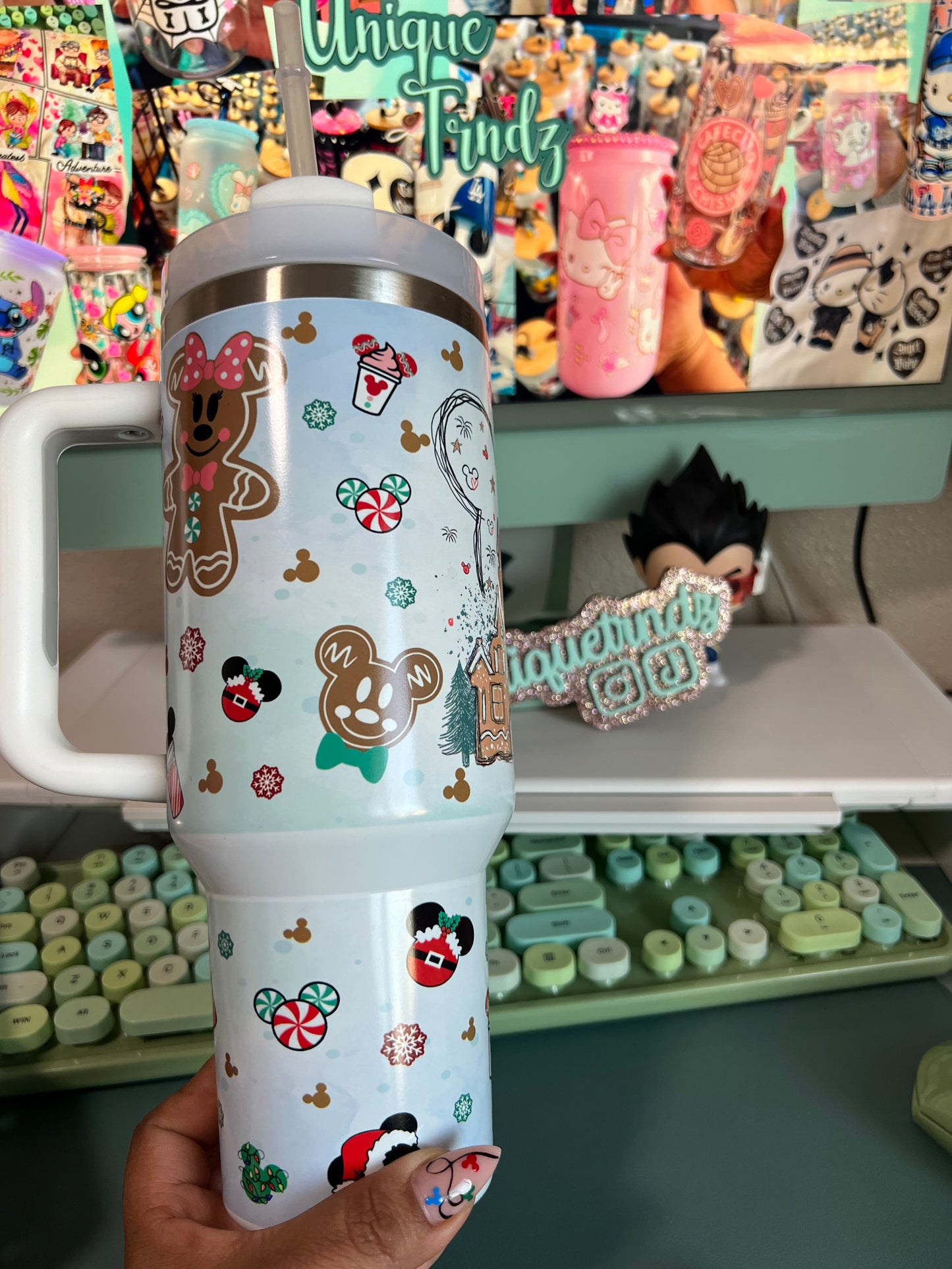 Christmas Gingerbread 40oz Tumbler Handle Dupe (Speaker)