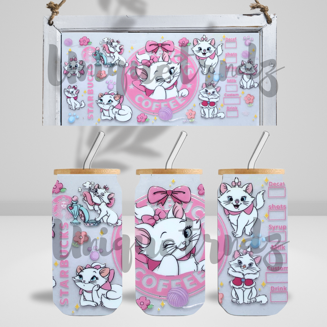 Cat M*rie Movie 16oz Glass Cup