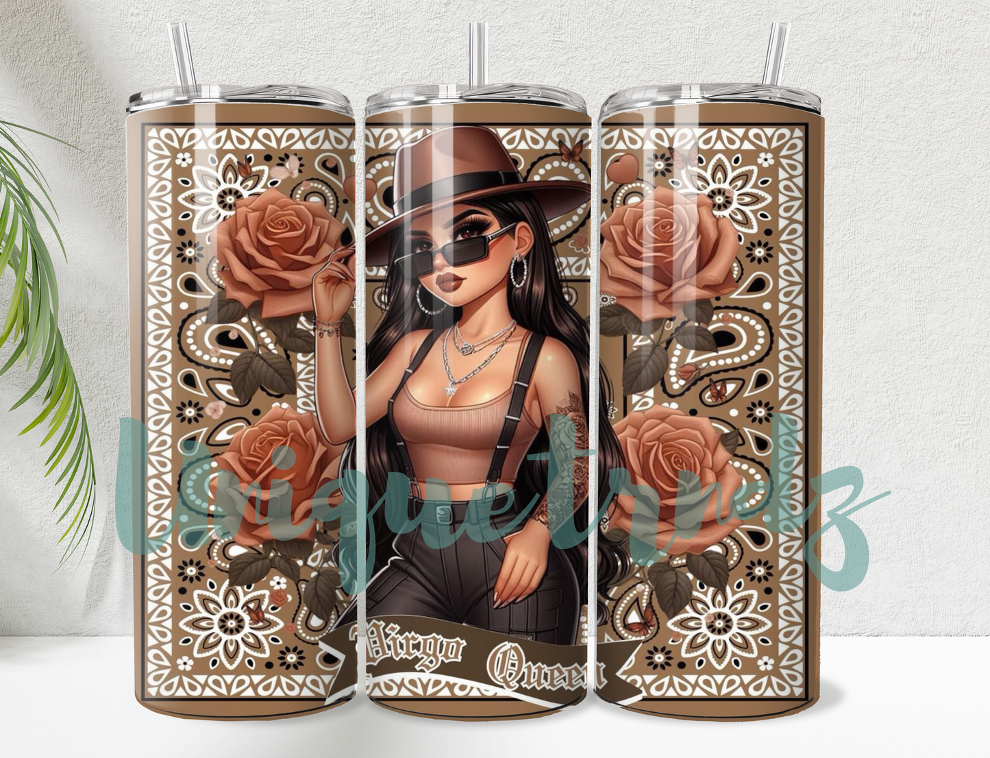 Chicana Girl Bandana Brown 20oz Tumbler