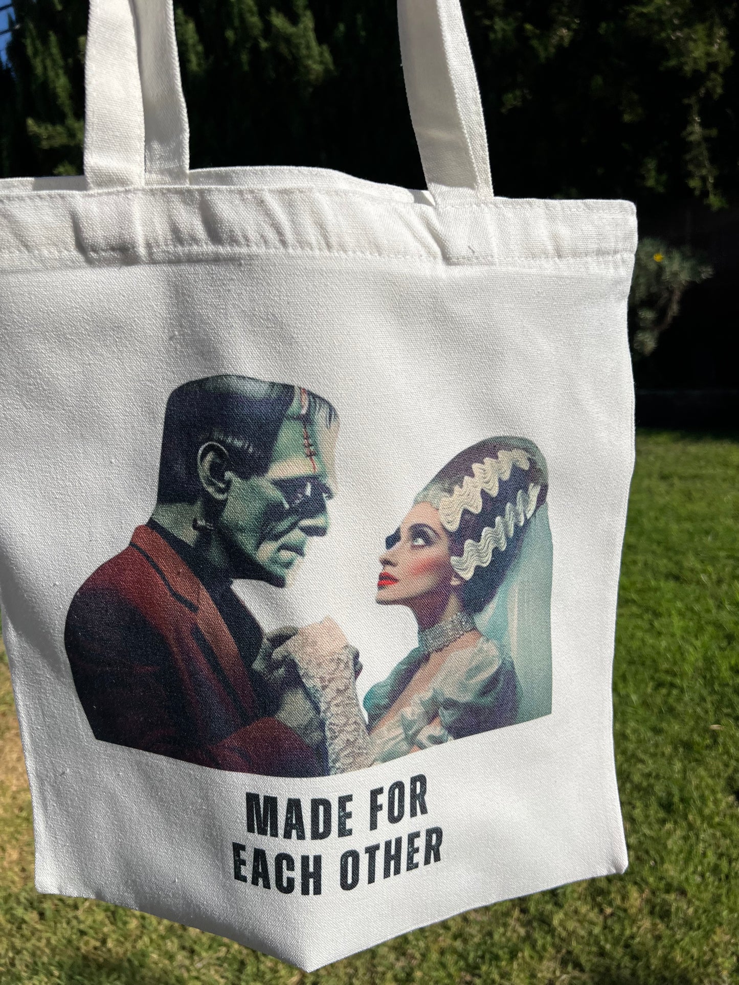 Made for each other Monster Canvas Tote Bag
