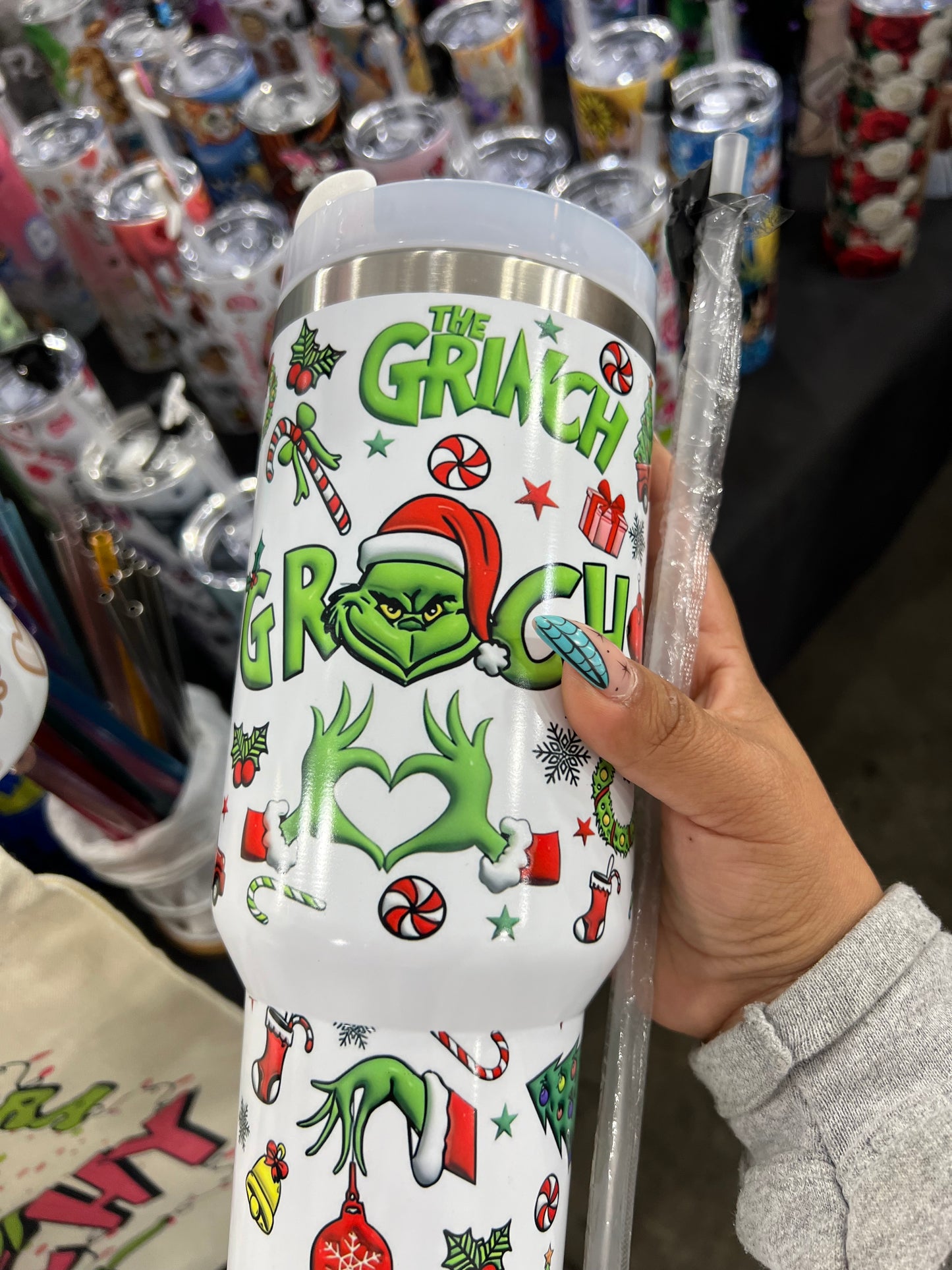 The Mean One Christmas 40oz Tumbler Handle Dupe (Speaker)