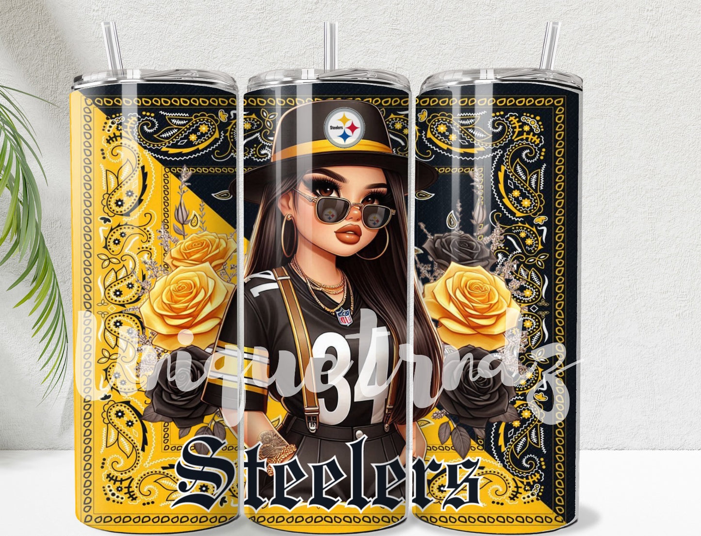 Chicana Pittsburgh Football Sport Team 20oz Tumbler