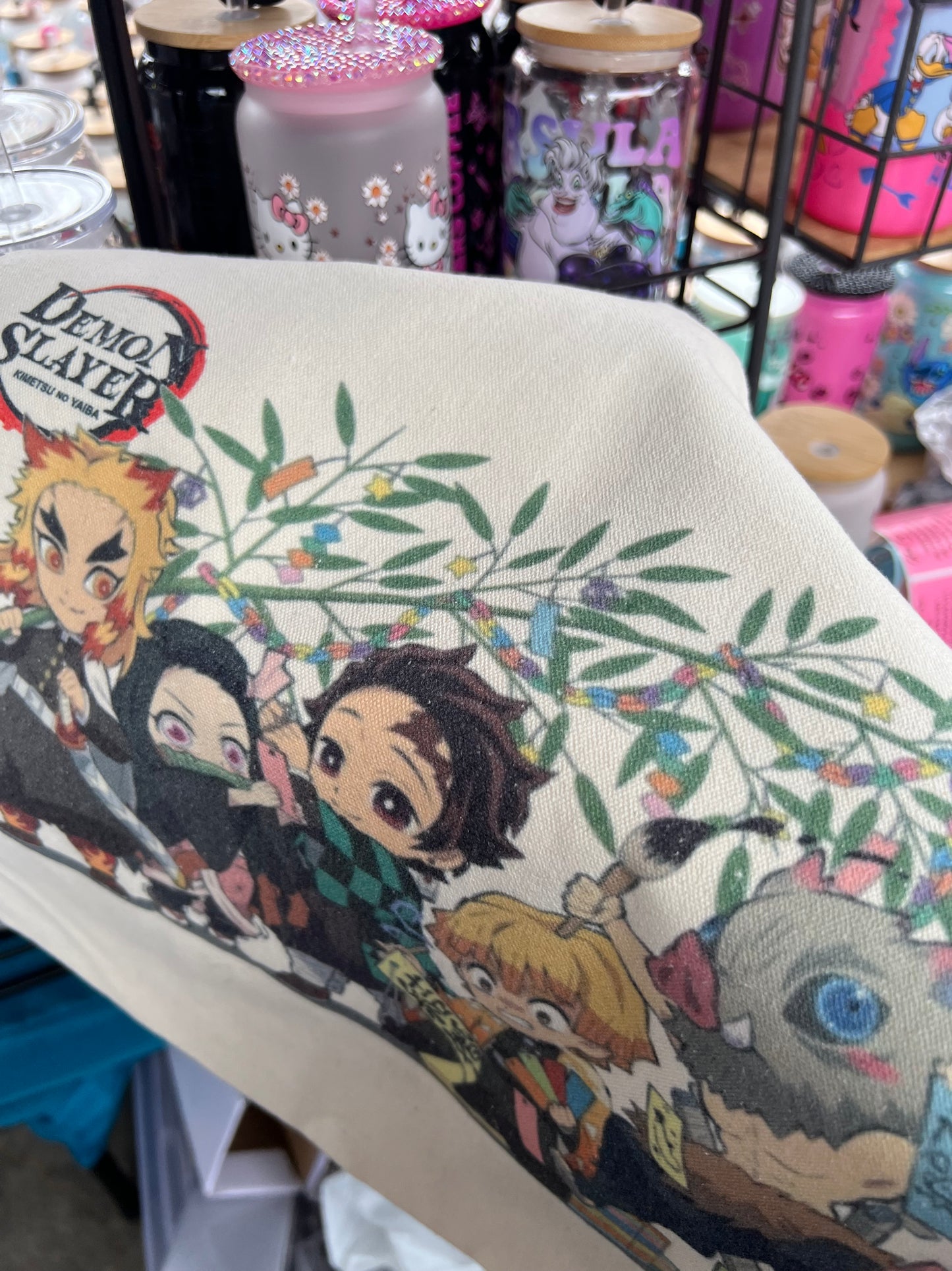 Mini Demon Anime Canvas Tote Bag