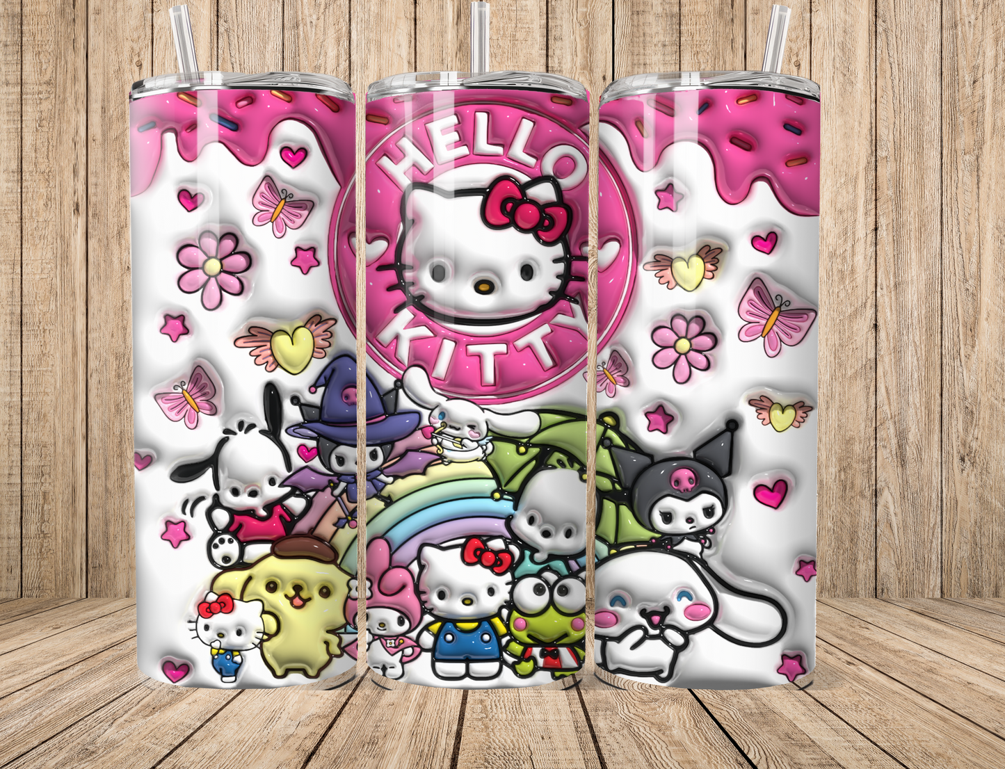 Cute Kawaii Characters 3D Fluffy 20oz Tumbler