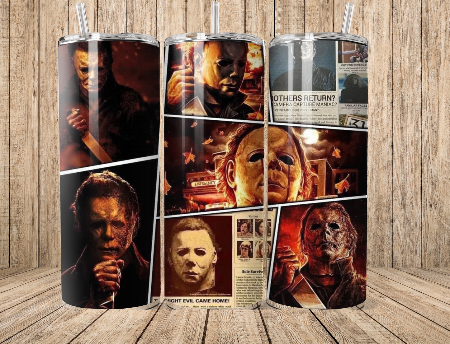 Horror Character Michael with Knife 20oz Tumbler