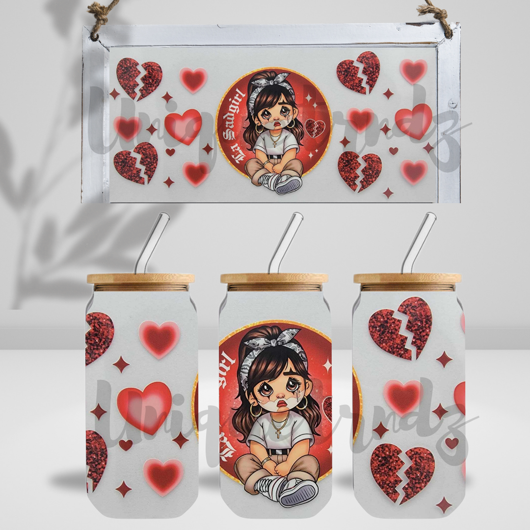 La Sad Girl 16oz Glass cup