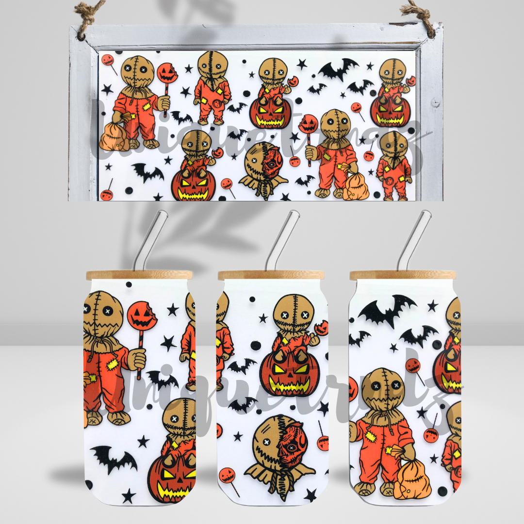 Trick or Treat Halloween 16oz Glass Cup