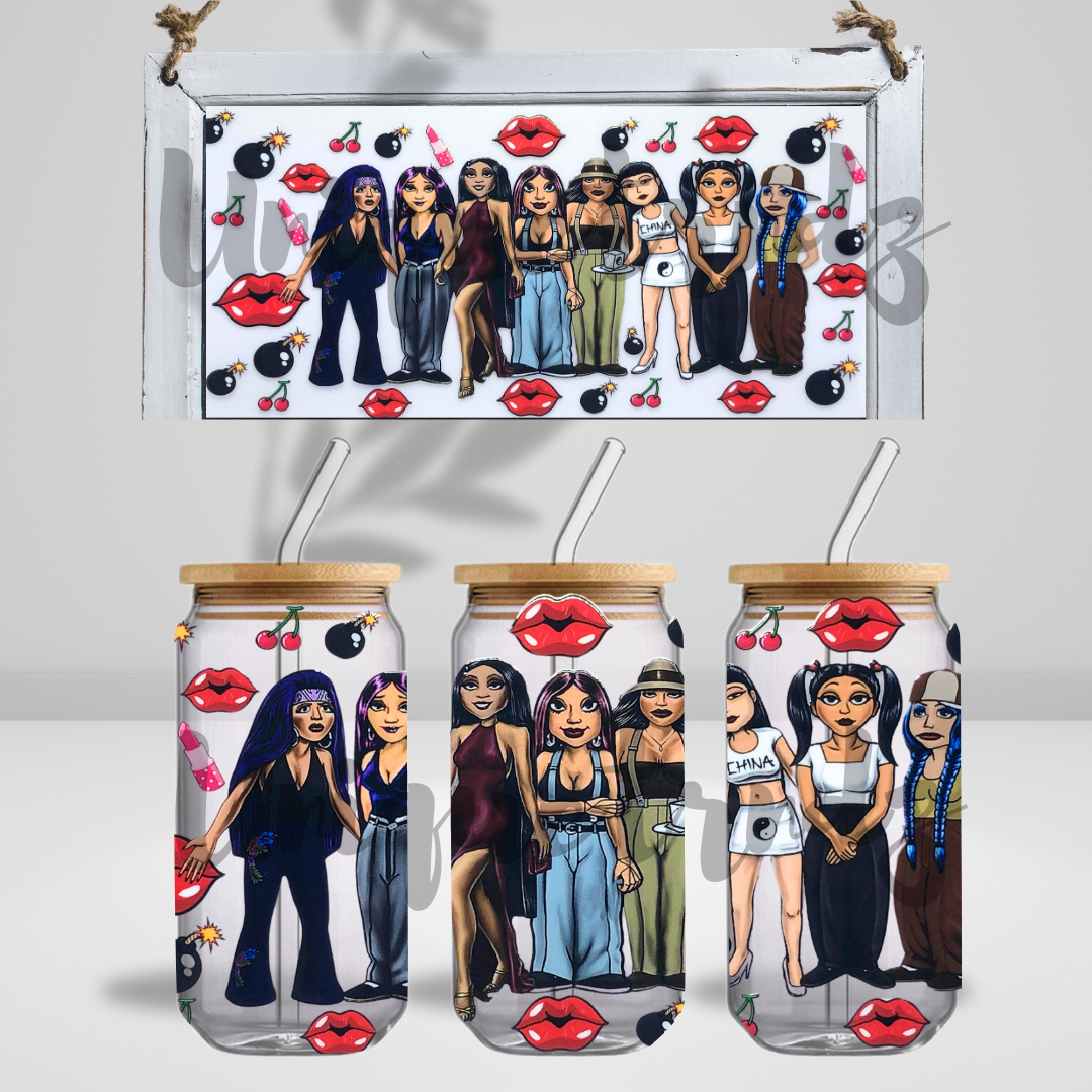 Homegirls Cheries and Lips 16oz Glass Cup