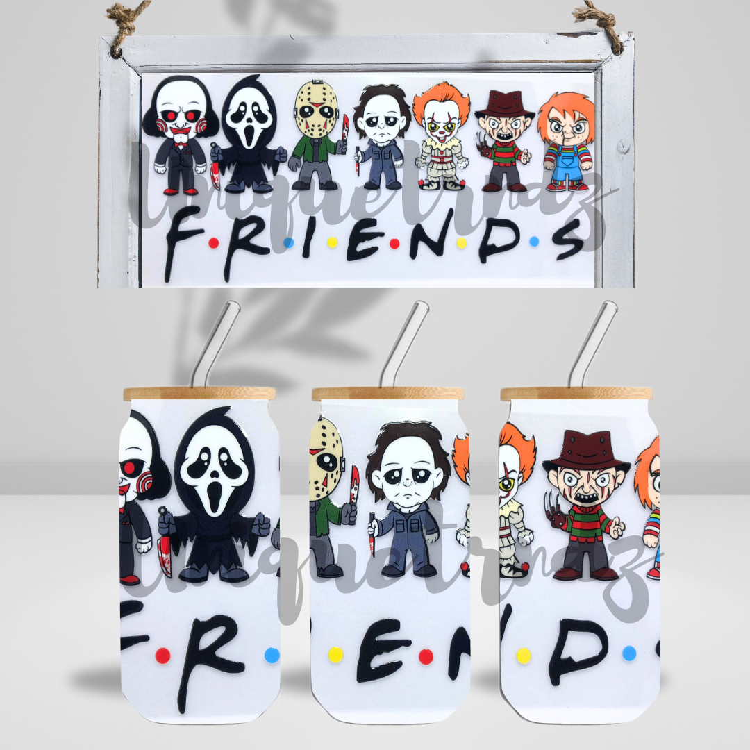 Horror Movie Killer Minis Friends 16oz Glass Cup