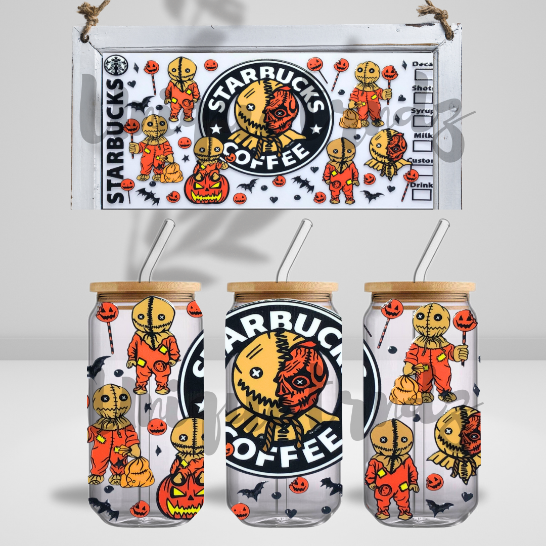 Trick or Treat Halloween Coffee 16oz Glass Cup