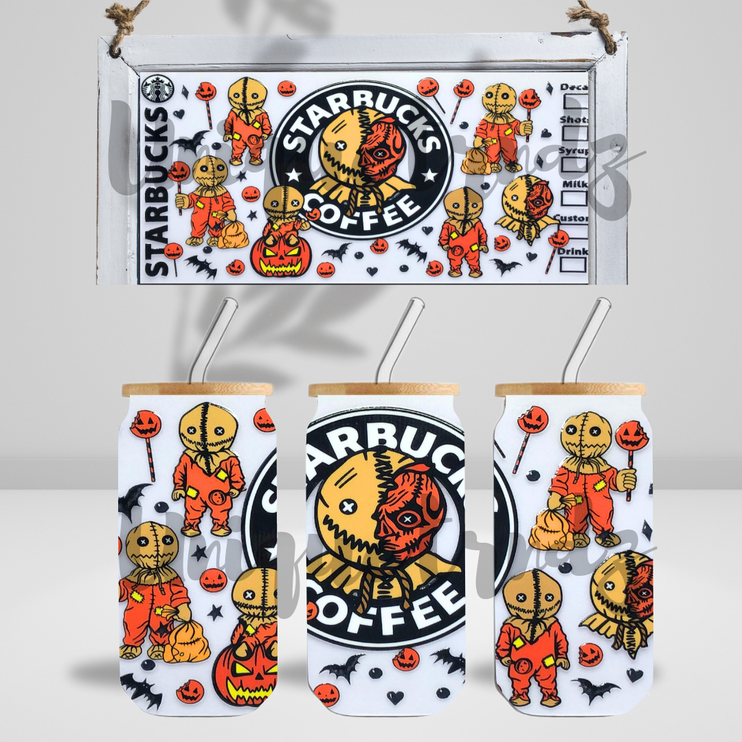 Trick or Treat Halloween Coffee 16oz Glass Cup