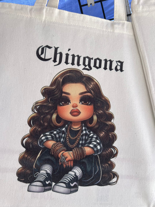 Chingona Canvas Tote Bag