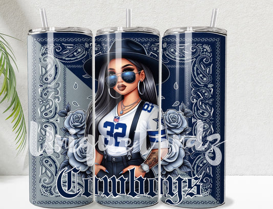 Chicana Dallas Football Sport Team 20oz Tumbler