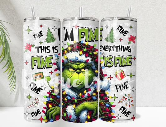 Mean One I'm Fine Christmas edition 20oz Tumbler