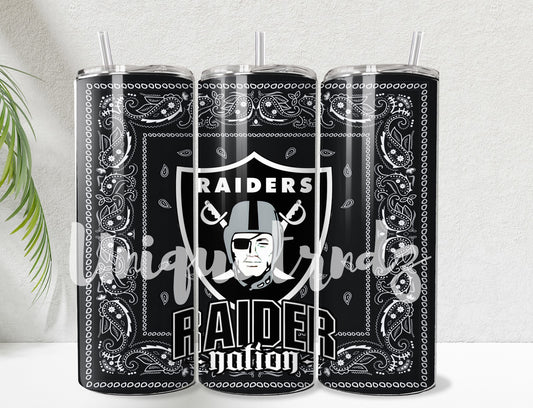 Black Bandana Vegas Skull Football Team 20oz Tumbler