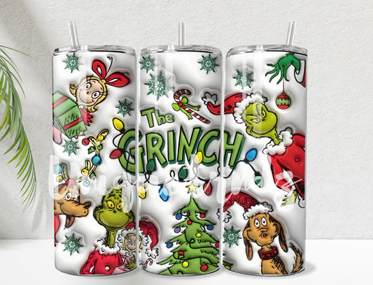 Mean One and Friends Christmas edition 20oz Tumbler (Glow in Dark)