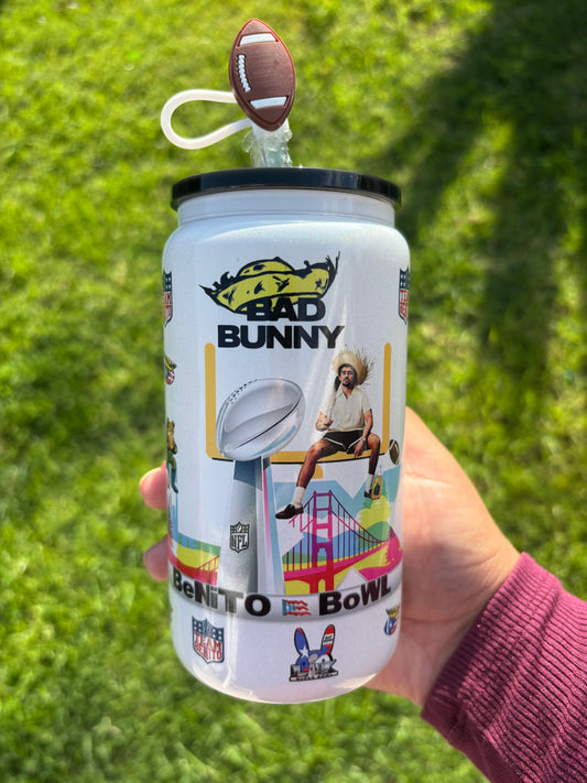 SuperBowl Halftime Star Sublimation 16oz Glass Cup