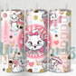 Pretty White Sassy Cat Cafecito y Chisme 20oz Tumbler