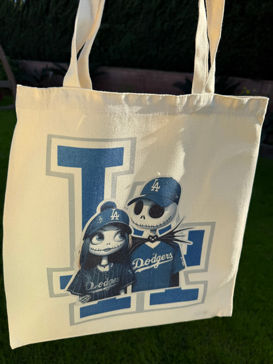 Jack Couple Baseball Canvas Tote Bag