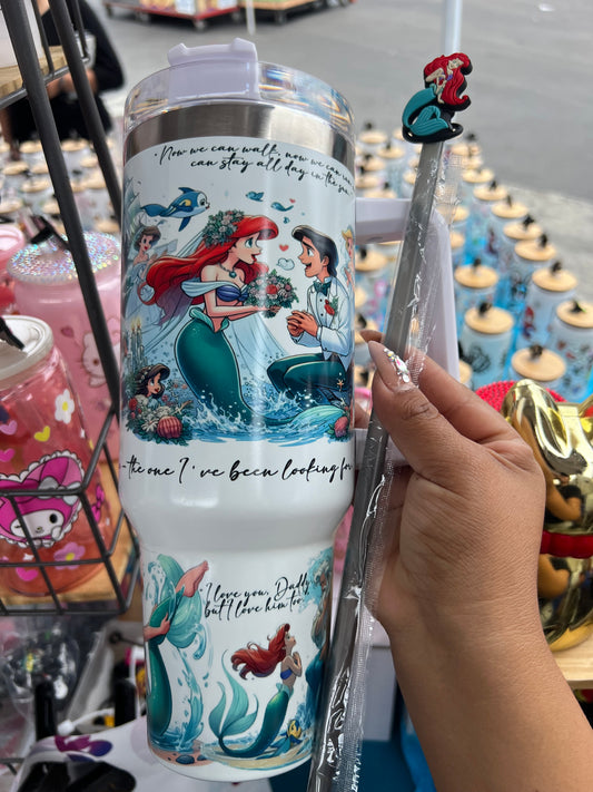 Mermaid Girl 40oz Tumbler Handle Dupe (Speaker)