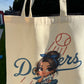Baseball Girl Canvas Tote Bag