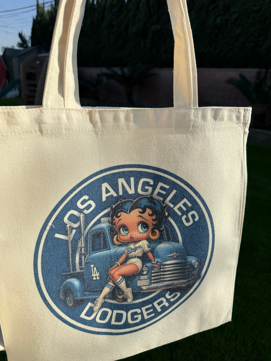 Betty Baseball Canvas Tote Bag