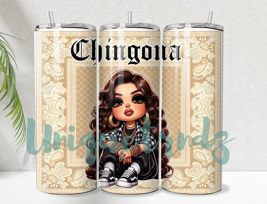 Chingona Girl Sitting 20oz Tumbler