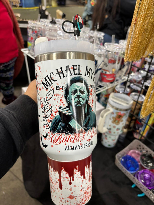 Horror Knife Killer 40oz Tumbler Handle Dupe (Speaker)