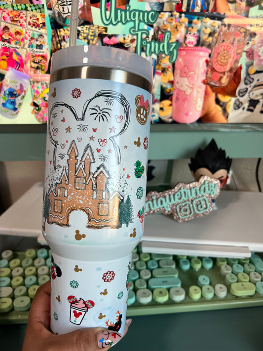 Christmas Gingerbread 40oz Tumbler Handle Dupe (Speaker)