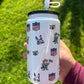 SuperBowl Halftime Star Sublimation 16oz Glass Cup