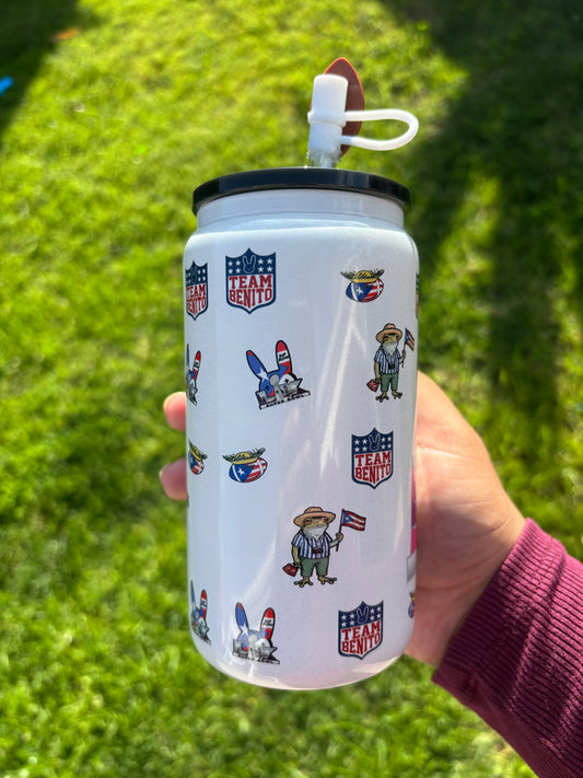 SuperBowl Halftime Star Sublimation 16oz Glass Cup