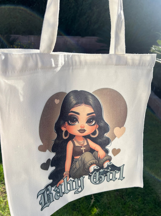 Baby Girl Canvas Tote Bag