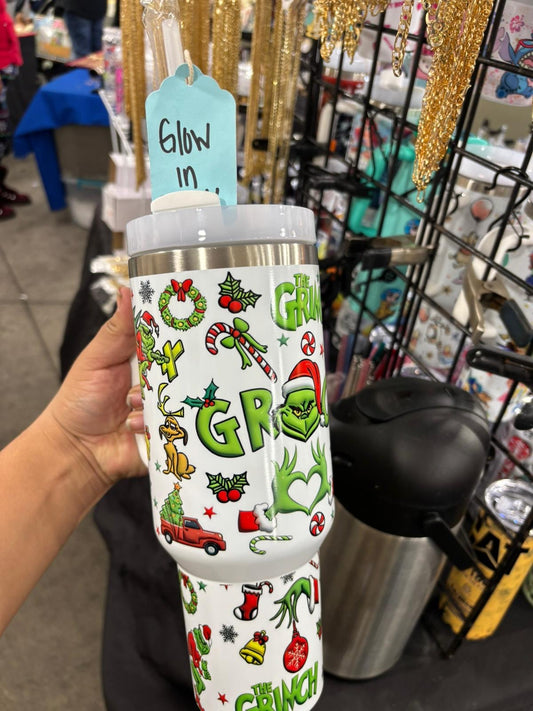 The Mean One Christmas 40oz Tumbler Handle Dupe (Speaker)