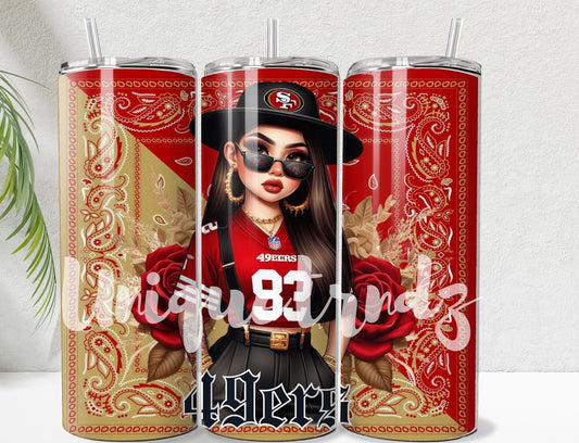 Chicana San Fran Football Sport Team 20oz Tumbler