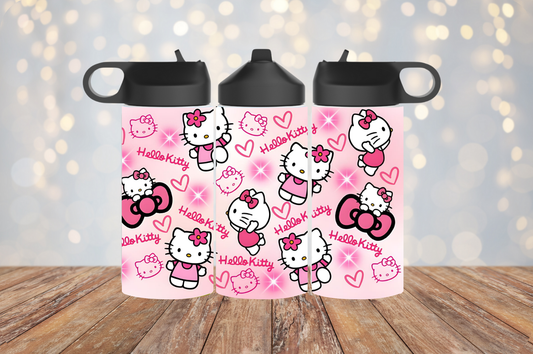 12oz Pink Kitty Tumbler Stainless Steel