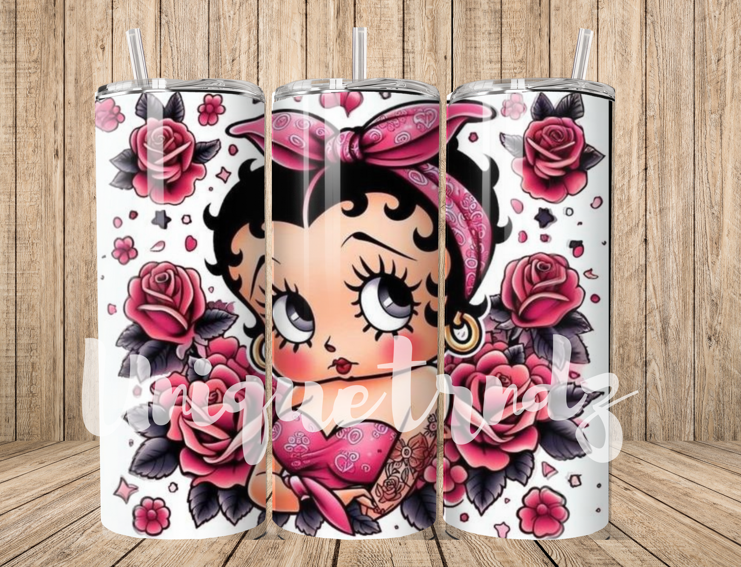 Betty Boo Roses in Pink 20oz Tumbler