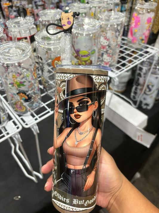 Chicana Girl Bandana Brown 20oz Tumbler