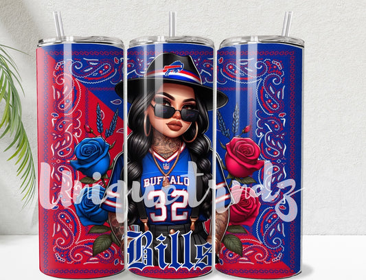 Chicana Buffalo Football Sport Team 20oz Tumbler