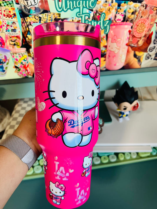 Kitty Baseball L.A. 40oz Tumbler Handle Dupe